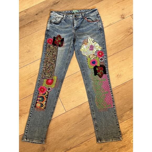Antica Sartoria by Giacomo Cinque Denim - Antica Sartoria by Giacomo Jeans Cinque Beaded Embroidered Embellished Funky L